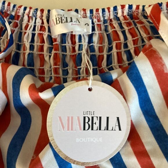 Mia Little Bella NWT Sun Dress with Tie Straps in Red, White & Blue Stripe. Sz S - Picture 8 of 9